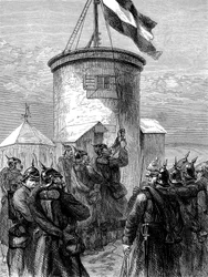 Prussian Troops Hoisting Their Flag at Valerien, Franco-Prussian War