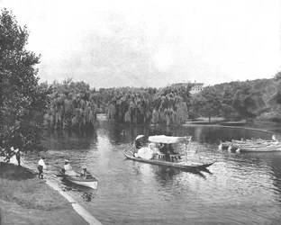 Public Garden and Lake, Boston, USA, c1900