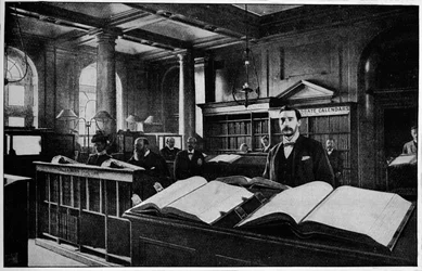 Public Search Room at the Probate Registry, Somerset House, London, c1901