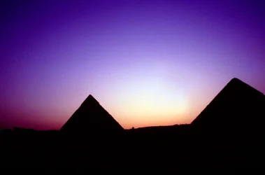 Pyramids of Giza, Egypt, at Sunset, c26th Century BC