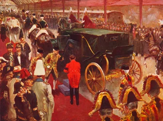 Queen Alexandra Arriving at Paddington Station for the Funeral of Queen Victoria, 1901 1906