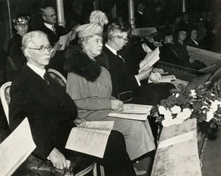 Queen Mary at the Thanksgiving for Victory concert, Royal Albert Hall, 1945