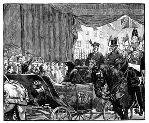 Queen Victoria opening Blackfriars Bridge, London