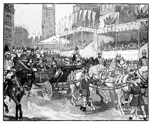 Queen Victoria Opening Holborn Viaduct, London, 1869