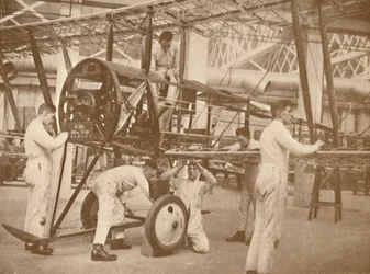 RAF Apprentices Rigging a Plane at the Technical School, Halton, Buckinghamshire, 1927