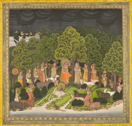 Radha and Krishna Meet in the Forest During a Storm, c. 1770