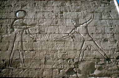Rameses III Smiting His Enemies Before Amun-Ra, Mortuary Temple, Medinat Habu, Egypt