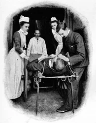 Receiving an Accident Case at Poplar Hospital, London