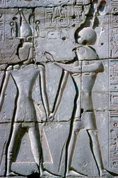 Relief of Amun-Ra giving life to Rameses II, Temple of Rameses II, Luxor, Egypt, c. 1250 BC