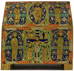 Reliquary, champlevé enamel on copper