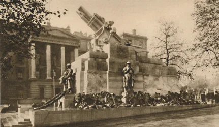 Representation in Stone of a 9-Inch Howitzer That Caused Great Controversy