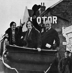 Returned for Epping Mrs. Churchill and Daughter Diana Share Happiness and Victory