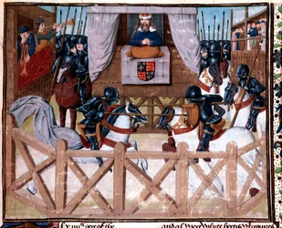 Richard II, King of England, presiding at a tournament, 1377-1379