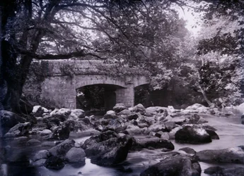 River and bridge near Plymouth in Devon, 1920