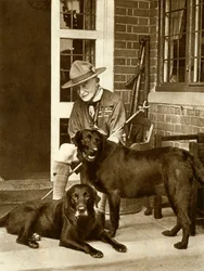 Robert Baden-Powell at Home with His Dogs, c1929, 1935