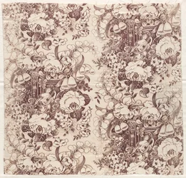 Roller-Printed Cotton with Design of Woman Playing a Lute, early 1800s