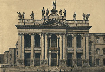 Facade of the Basilica of St. John Lateran by Ales. Galilei, 1734, 1910