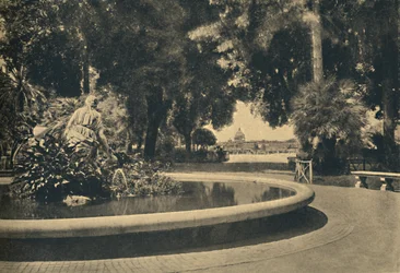 Roma - The Pincio Park. Fountain of Moses, Saved from the Waters by Brazza
