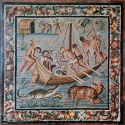 Roman mosaic of a ferry-boat