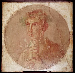 Roman Portrait Painting of a Young Man, Pompeii, Italy