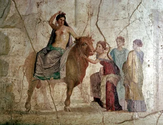 Roman Wallpainting of The Rape of Europa, House of Jason, Pompeii, Italy