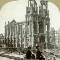 Ruins of the Jewish Synagogue on Sutter St., stood the great earthquakes of 1865 and 1868, 1906