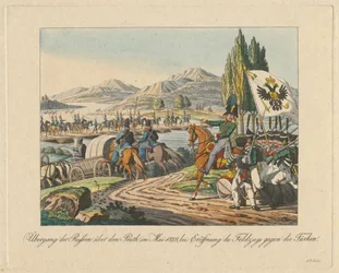 Russian Army Crosses the Pruth River into Moldavia on May 1828