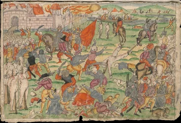 Russian Atrocities in Livonia, July and August 1577. From Johann Jakob Wicks Sammlung von Nachrichten