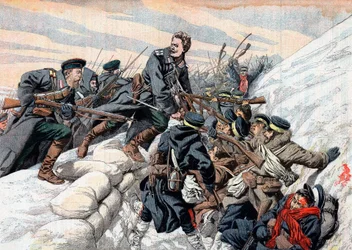 Russian Attack on the Japanese Trenches, Russo-Japanese War