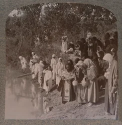 Russian Women Holding Service on the Banks of the Jordan