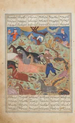 Rustam Lassos Rakhsh, Folio from a Shahnama Book of Kings