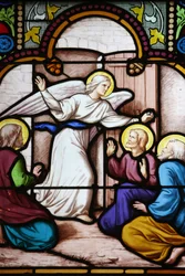 Saint-Corentin Cathedral, Quimper Stained glass: Apparition to St Peter, Quimper, France