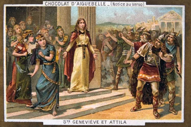 Saint Genevieve and Attila, c.451 AD, 19th century