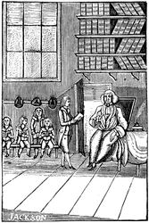 Schoolmaster and his pupils, 18th century