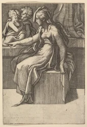 Seated Woman with Two Children