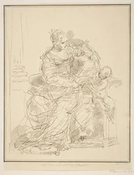 Seated woman with a putto, 1775