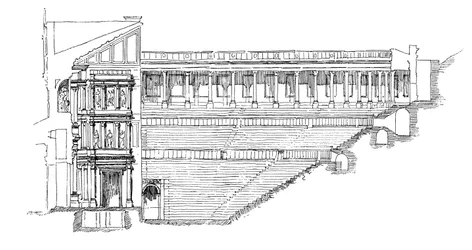 Section of the Gallo Roman Theatre at Orange, Provence, France
