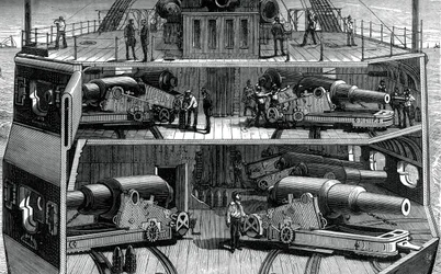 Section View of Batteries in the Ironclad Frigate Alexandra