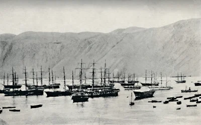 Ship Awaiting Cargoes of Nitrate at Iquique, 1911