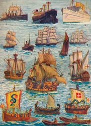 Ships of many kinds and many centuries, c1934