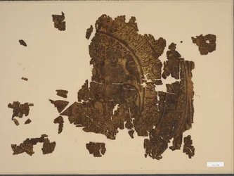 Silk Fragment with Falconer Riding a Bull, 1000s-1100s