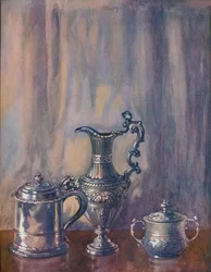 Silver Tankard, Jug, Cup and Cover, c19th century, 1920