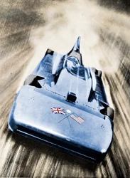 Sir Malcolm Campbell at high speed in 