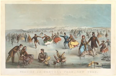 Skating in Central Park, New York