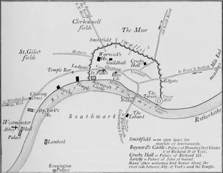 Sketch Map of London in the 15th Century