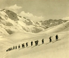 Skiing lesson, Arlberg, Austria