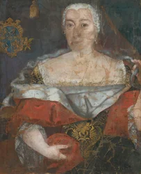 Slovak Painter Around Mid-18th Century - Portrait of a Zemianka in a Brocaded Cloak