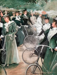 Society Ladies Cycling in Hyde Park, London