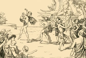 Sophocles Leading the Chorus of Youths