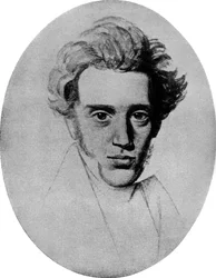 Soren Kierkegaard, Danish philosopher and theologian, c1840